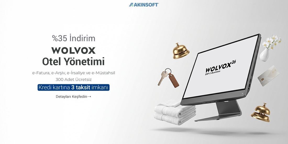 Wolvox Otel %35 İndirim — AKINSOFT resmî kampanya görseli